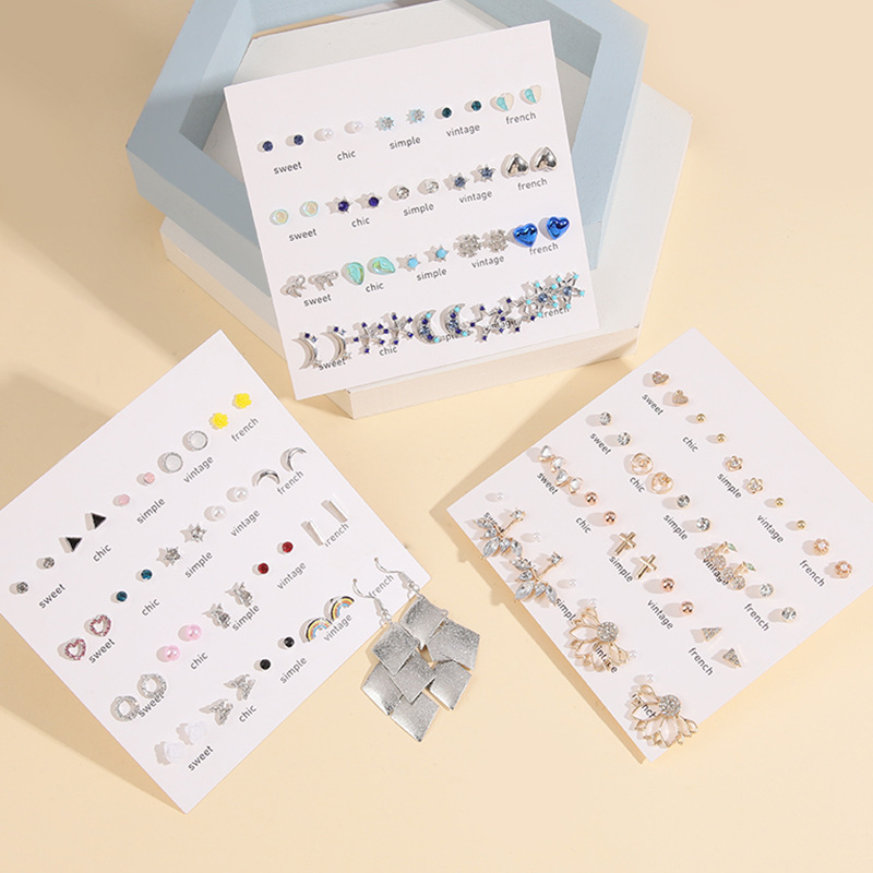 Fashion Star Moon Bow Knot Imitation Pearl Alloy Plating Womenu0027S Ear Studs 1 Set