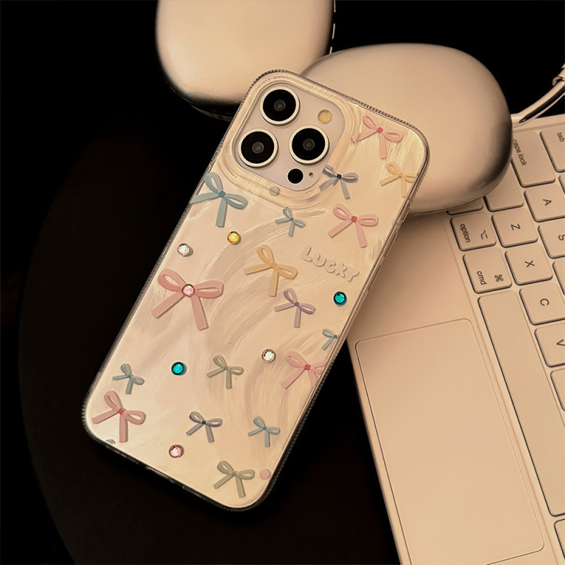 多巴胺彩色蝴蝶结16promax苹果15适用iphone16手机壳14/13羽纱imd|undefined