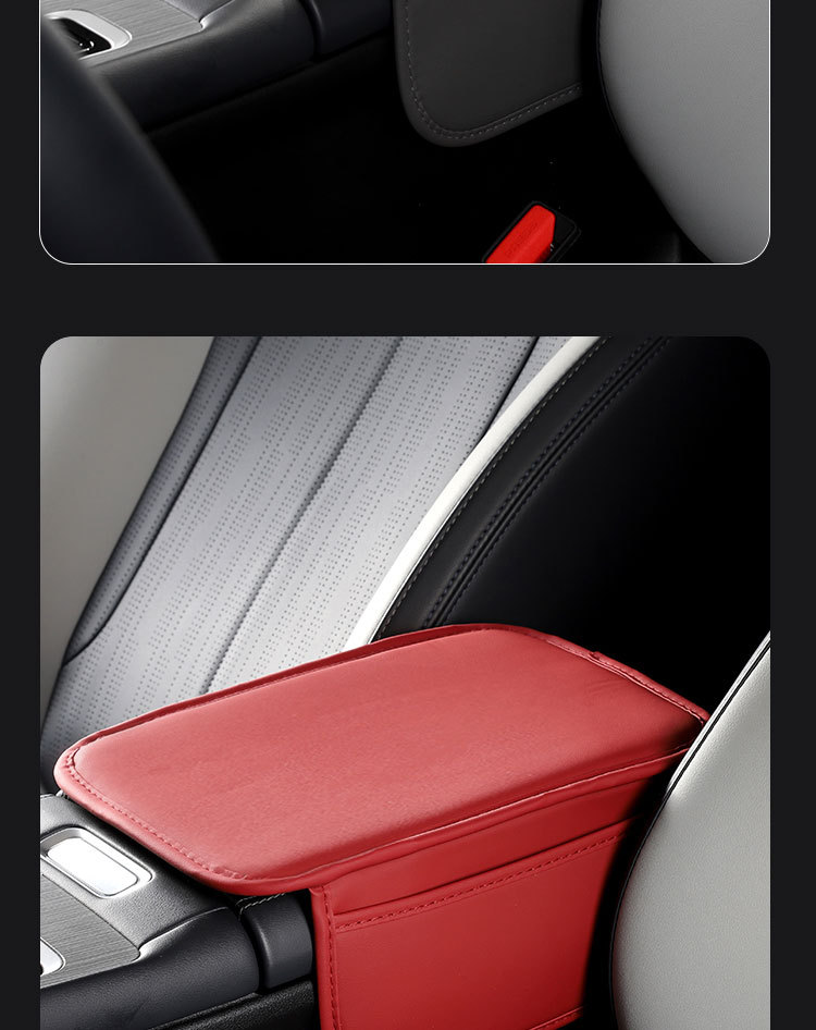 Car Armrest Box Mat, Thin Version, Upgraded Storage Pocket, Car Armrest Box Protective Cover, Simple, Flat, Stylish, Universal Model