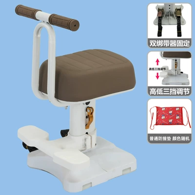 Electric car child seat: Front-Mounted Safety Seat for Kids - white-coffee-color-single-seat-armrest-footrest