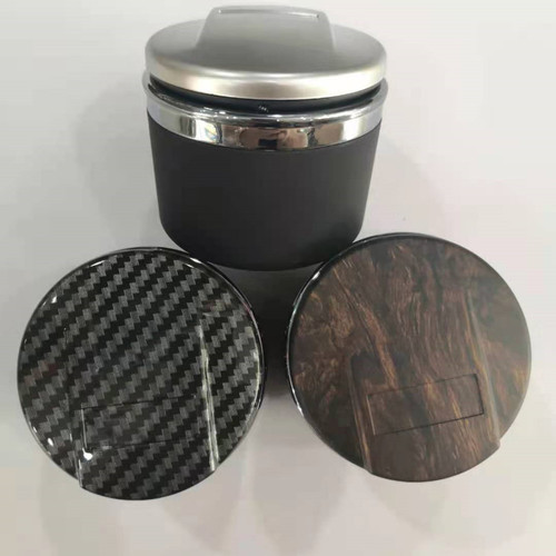 Car Ashtray Ceramic Creative Trendy LED Light with Lid Multi-functional Car Exclusive High-end Ashtray 
