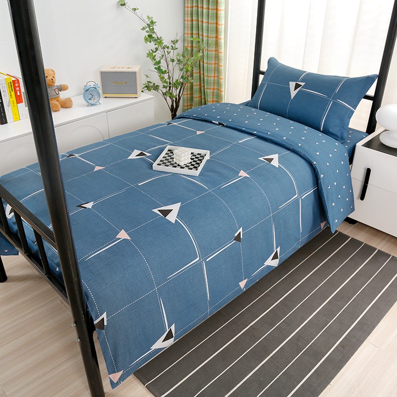 Juego de algodón de tres piezas para dormitorio de estudiantes, juego de seis piezas de algodón puro, funda de edredón, litera, kit de dormitorio, compra al por mayor
