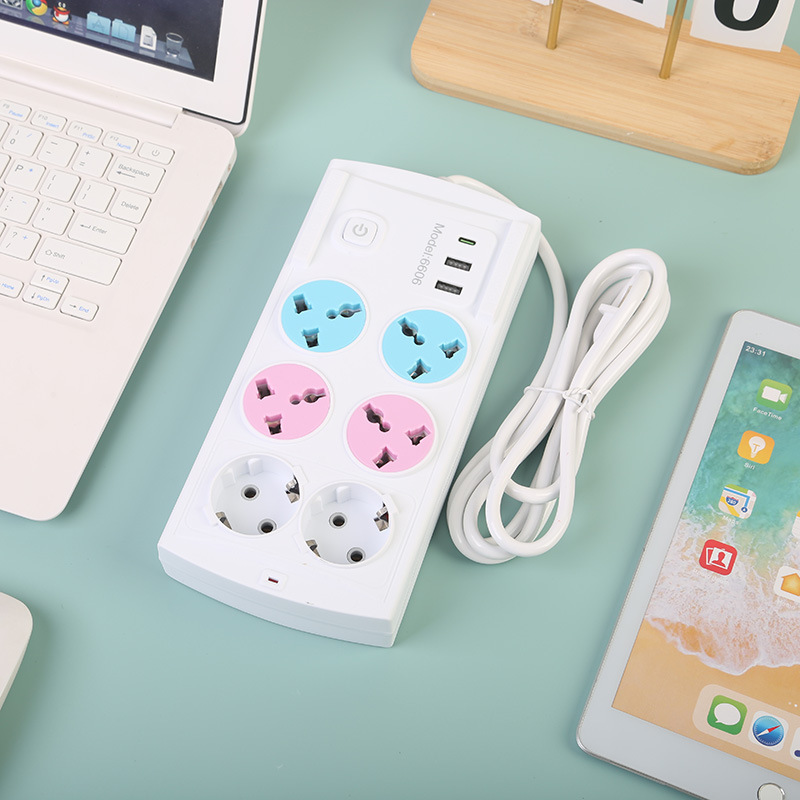 Comercio exterior placa de enchufe estándar británico estándar europeo estándar americano blanco negro con orificio europeo interruptor general 2USB + 1Type-C neutral