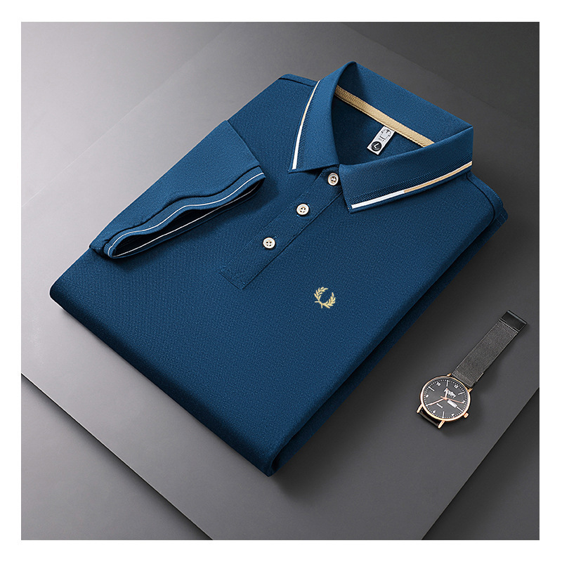 25 New Business Short-Sleeved Summer Polo Shirts Wear Men's Elegant Embroidered Short-Sleeved Polo Wholesale