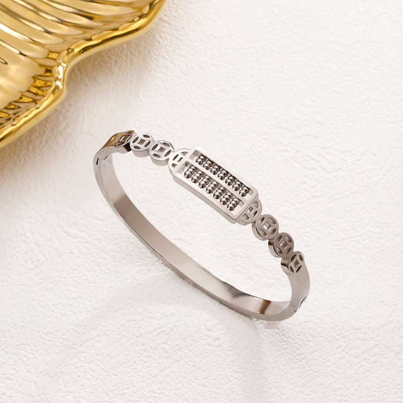 46 주판 팔찌 스틸 컬러