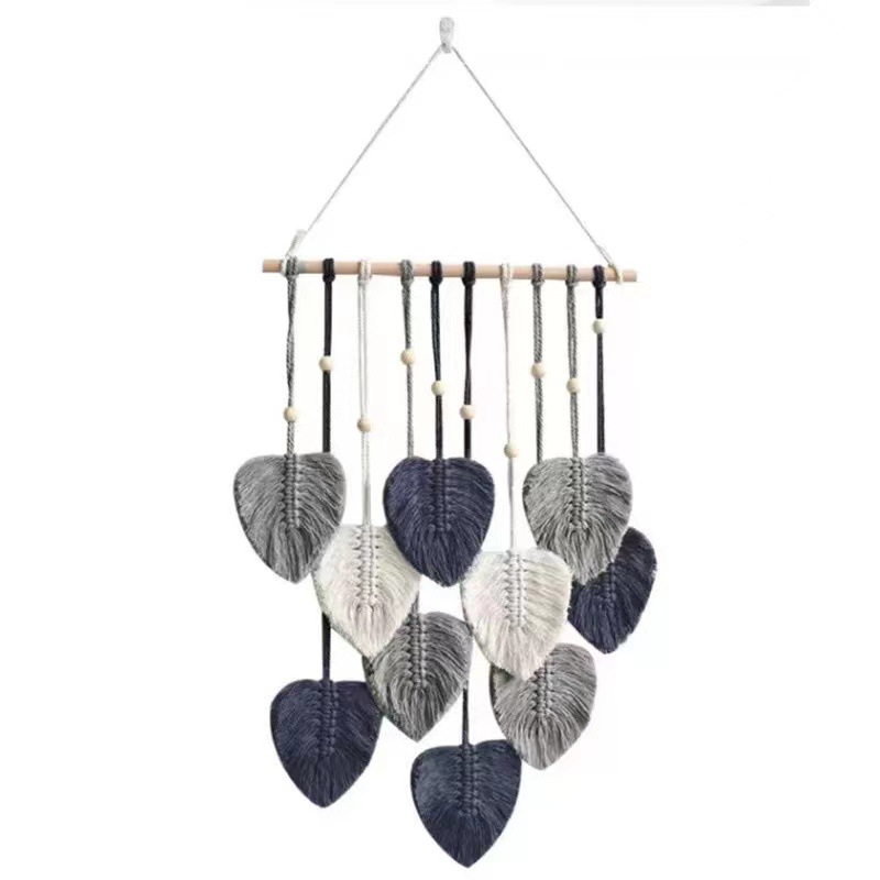 Cordón de cuerda de algodón E hojas azules 40*90cm