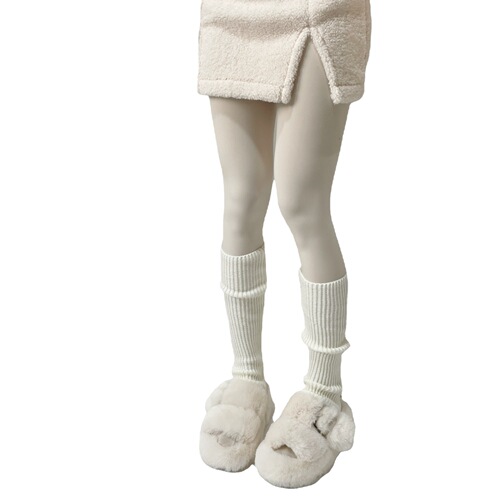 Autumn and winter new product Intelligent Smoked Cream Gentle Wind Hollow Foot Stamping Wool Piles Socks Leg Guards Warm Socks Leg Covers