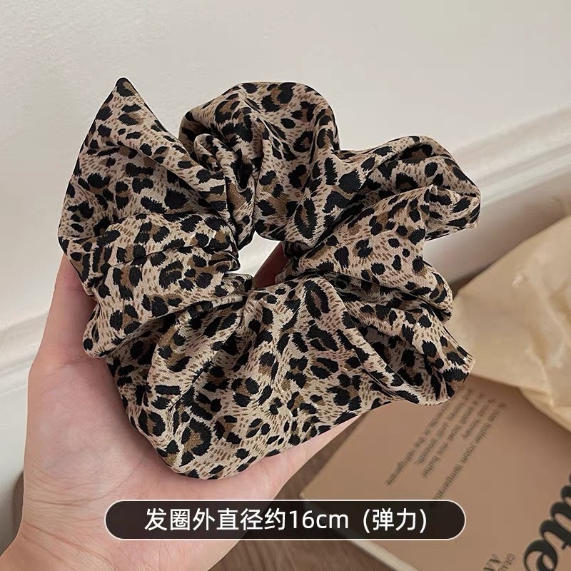 欧美百搭千禧辣妹豹纹大肠发圈女高级感马尾辫头圈发绳橡皮筋配饰|undefined