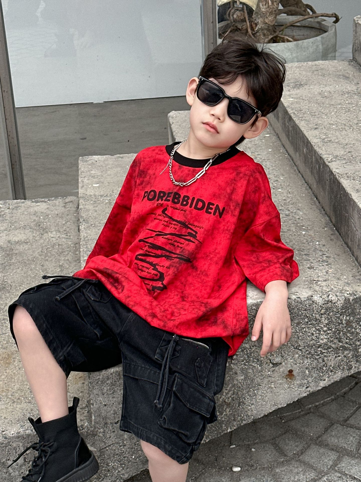 Summer children's cotton short sleeve T-shirt