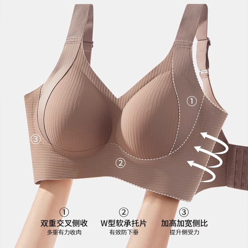 Cross-border Adjustable Underwear Women's Big Chest Small Bra Anti-sagging plus size Traceless Breast-closing Women's Bra Gathering