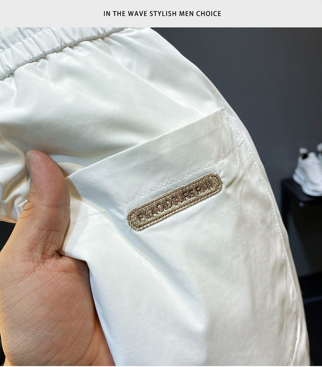 Leggings de sport tendance en soie glacée fine pour hommes, amples et polyvalents, pantalons décontractés courts pour hommes_voghion.com