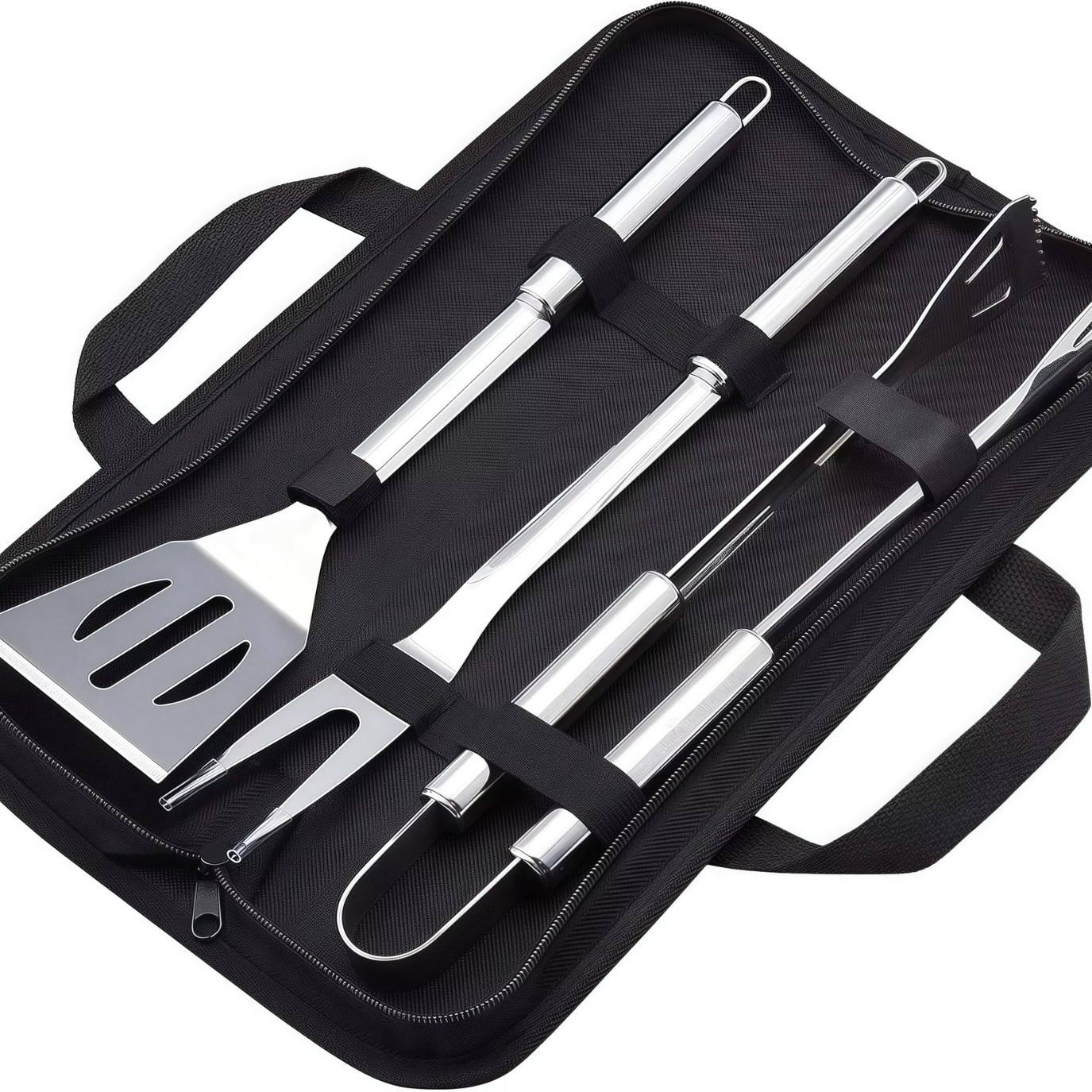 Cross-Border Bbq Amazon Oxford Cloth Bag Stainless Steel Barbecue Tools Barbecue Set Camping Multi-Function