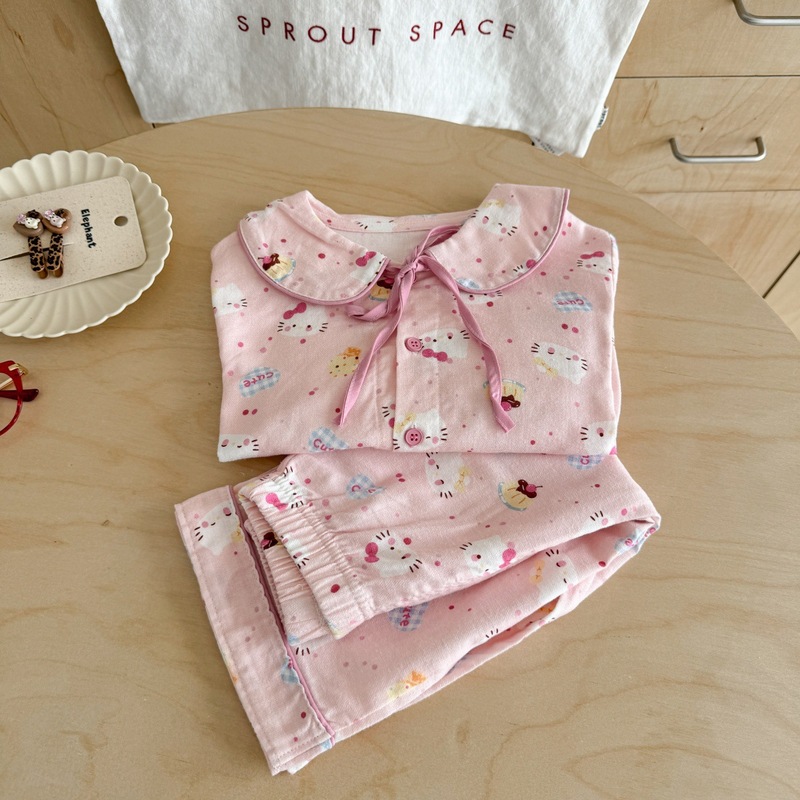 童星圆儿童莱卡棉亲肤韩系家居服女宝宝睡衣秋衣秋裤套装柔软透气|undefined