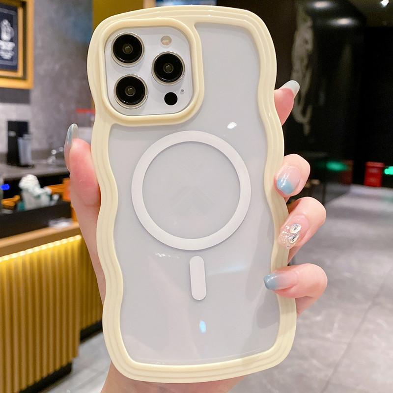 New Transparent Magnetic iPhone 17 Pro Max Phone Case Suitable for Apple 15, Simple Design for 14, Export for 13, Cross-Border for 16