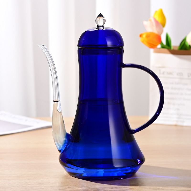 Trendy Swan Teapot Klein Blue Glass Pour-Over Coffee Pot with Fine Spout for Home Use Long Spout Hot Water Drip Pot Trendy Swan Teapot Klein Blue Glass Pour-Over Coffee Pot with Fine Spout for Home Use Long Spout Hot Water Drip Pot