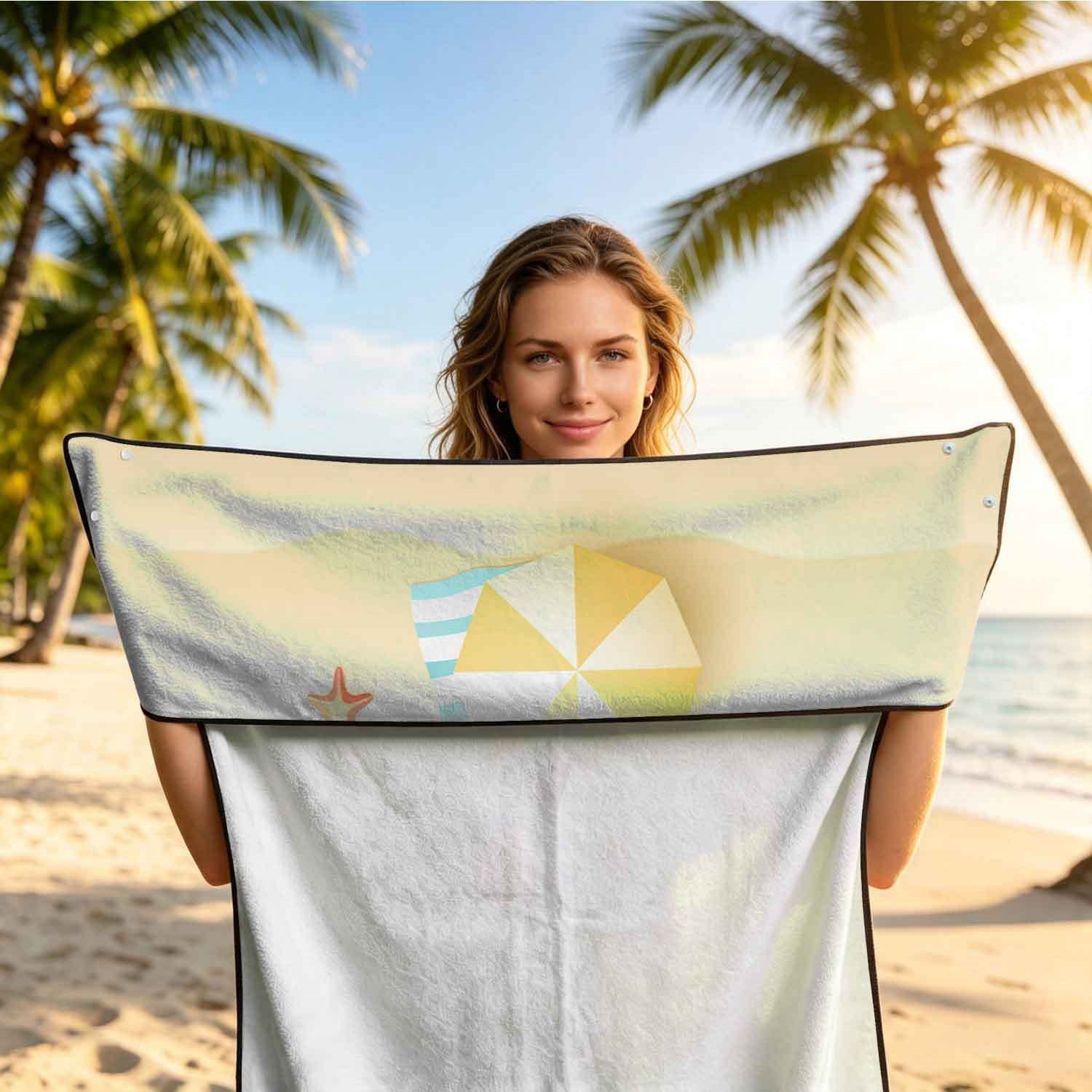 Summer bath towel and car seat cover 2-in-1, ultra-fine fiber outdoor beach and car dual-use universal seat cushion