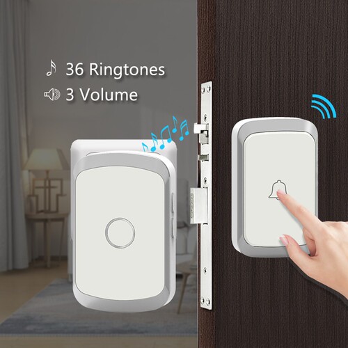 A20 European and US Standard Smart Wireless AC Digital Music Doorbell Long-distance Remote Control Elderly Call Button