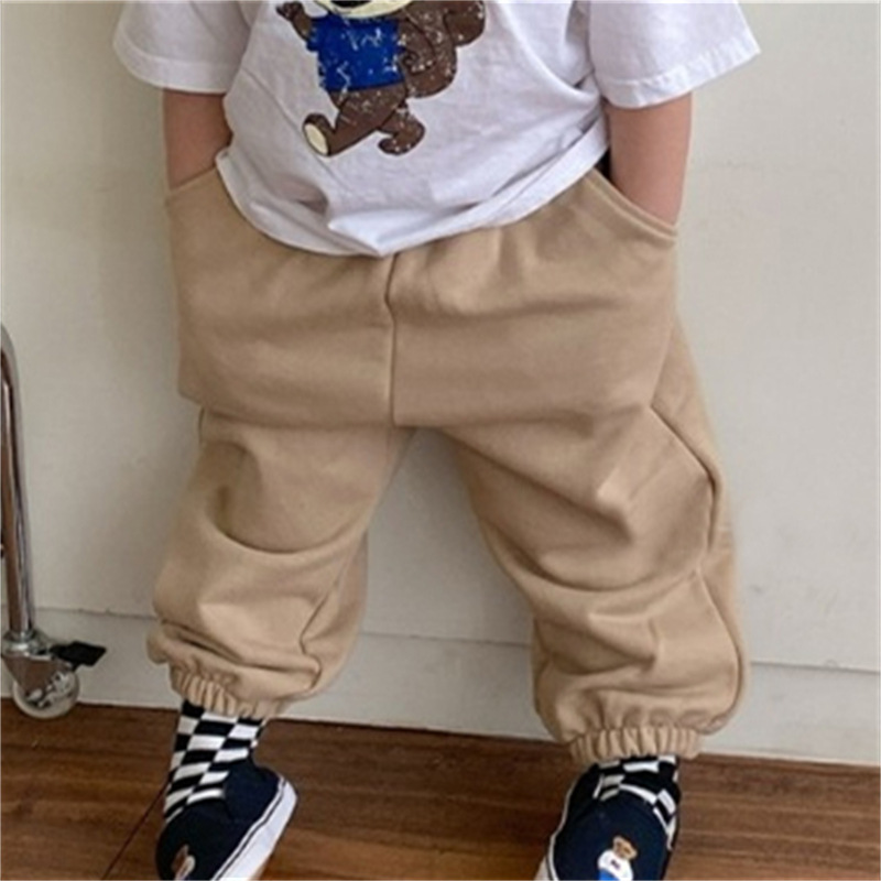 Korean version of children's spring autumn new set for boys girls, simple and westernized letter hooded sweater_voghion.com