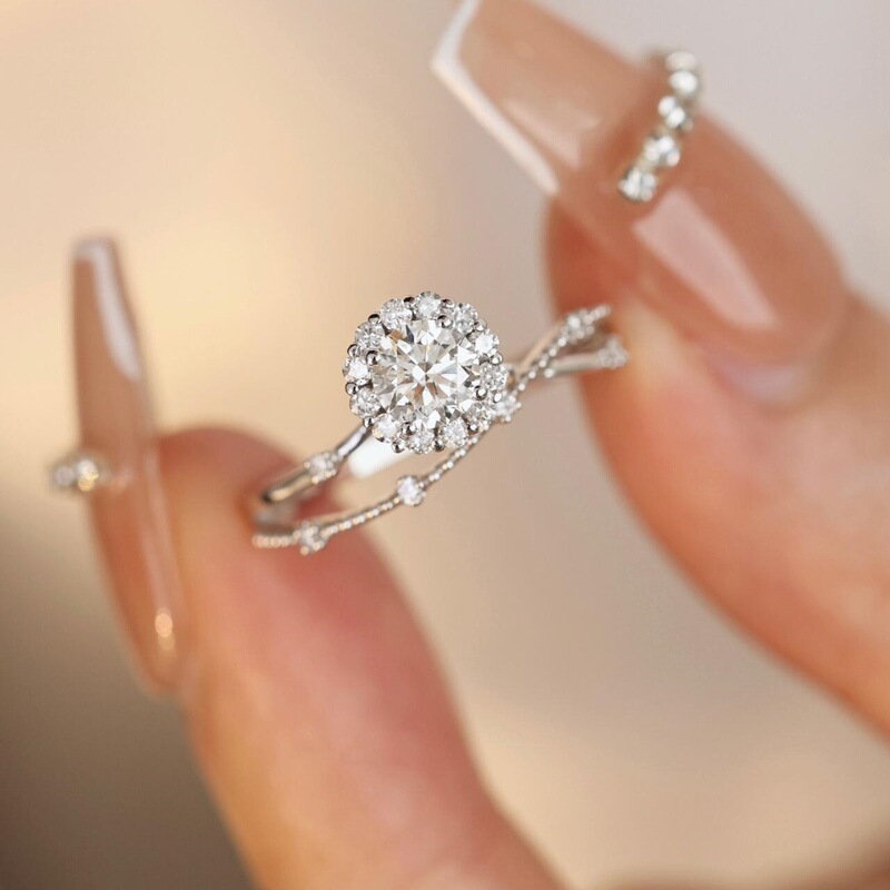 Can if stars imitation moissanite ring female high quality plating pt950 1 karat ring shining star river diamond ring female