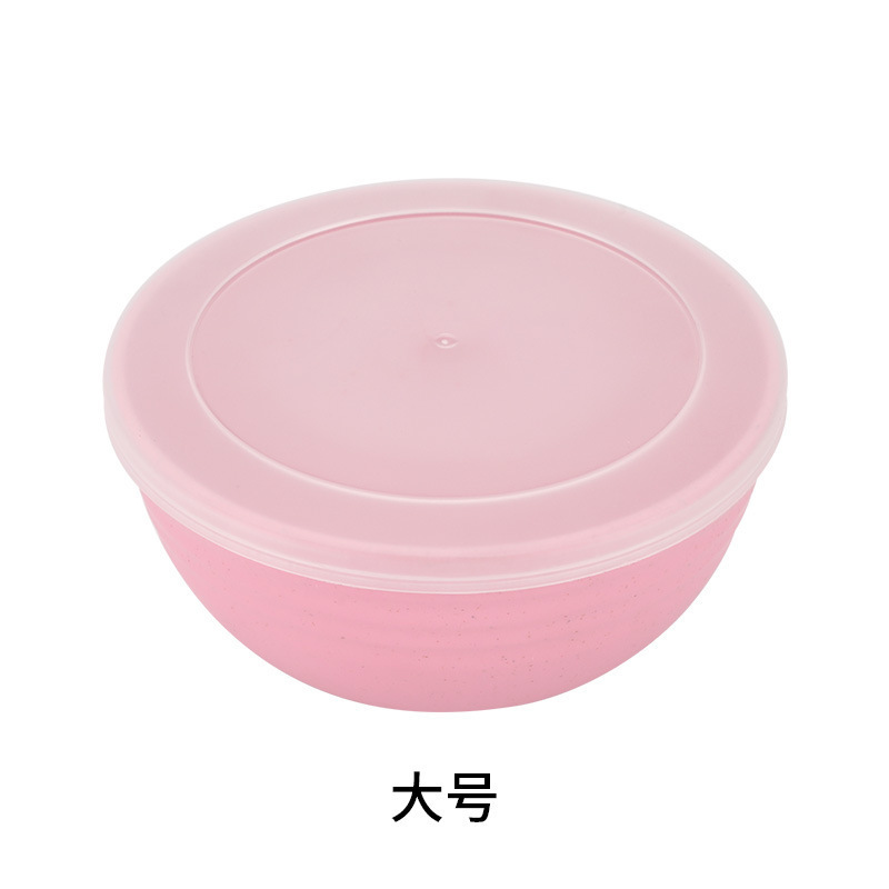 小麦わら碗の新鮮な碗は蓋のカバーがあります。北欧の簡単な大きいサイズの弁当箱の泡の碗の冷蔵庫の電子レンジは使えます。|undefined