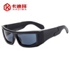 Silver sunglasses hip-hop style, square glasses solar-powered, 2 carat, punk style, European style