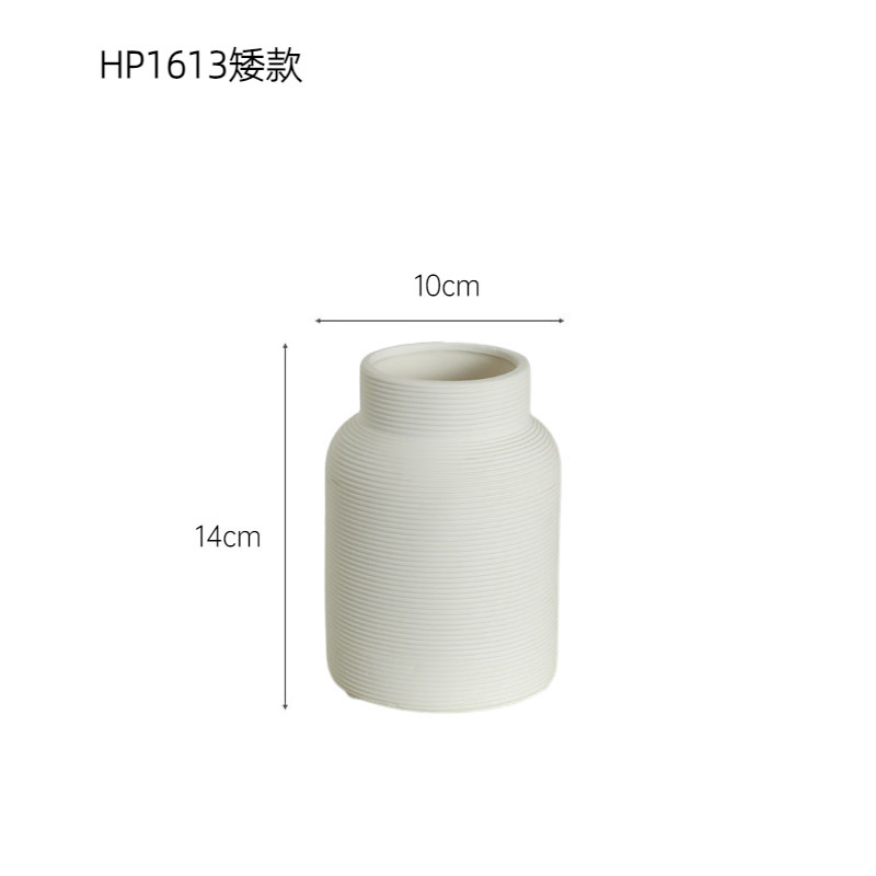 Jarrón de cerámica simple blanco escritorio suave decoración Nordic hogar sala de estar comedor arreglo de flores secas decoración al por mayor
