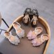 Girls' Shoes Summer Sandals 2024 New Style Baotou Princess Shoes Casual Baby Shoes Crystal Soft Sole Children's Sandals