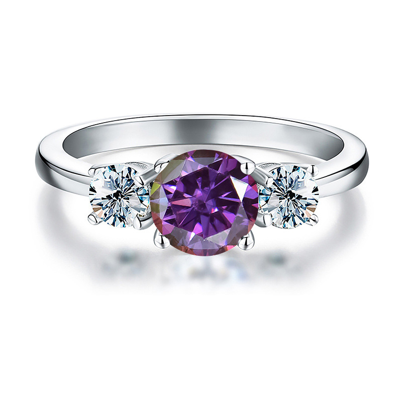 Anillo de plata esterlina s925 anillo de mujer de oro europeo y americano de lujo 3 quilates anillo de piedra de mosaico colorido