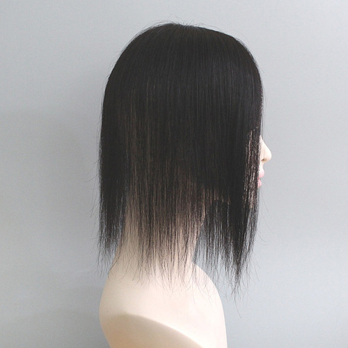 Headpiece Mechanism Top Hairpiece Real Human Hair Breathable Natural Side Part Concealer For Gray Hair Long Hair Piece Cover