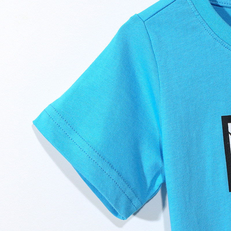 JOJO BEBE ropa infantil europea y americana verano nuevos niños manga corta Camiseta cuello redondo dibujos animados impreso niños camiseta algodón