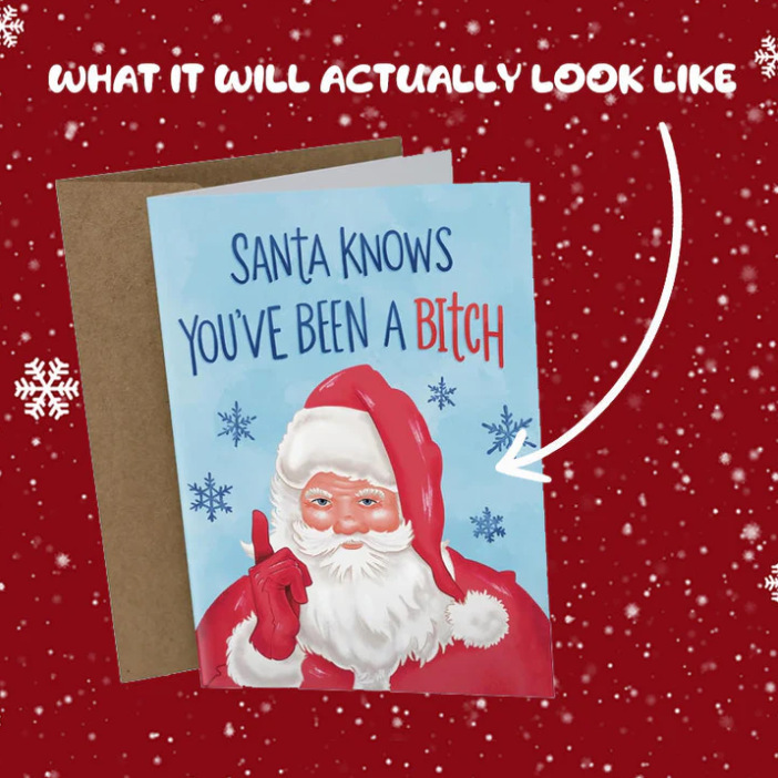 “Santa Knows You’ve Been a B*tch” Christmas Card 圣诞贺卡|undefined