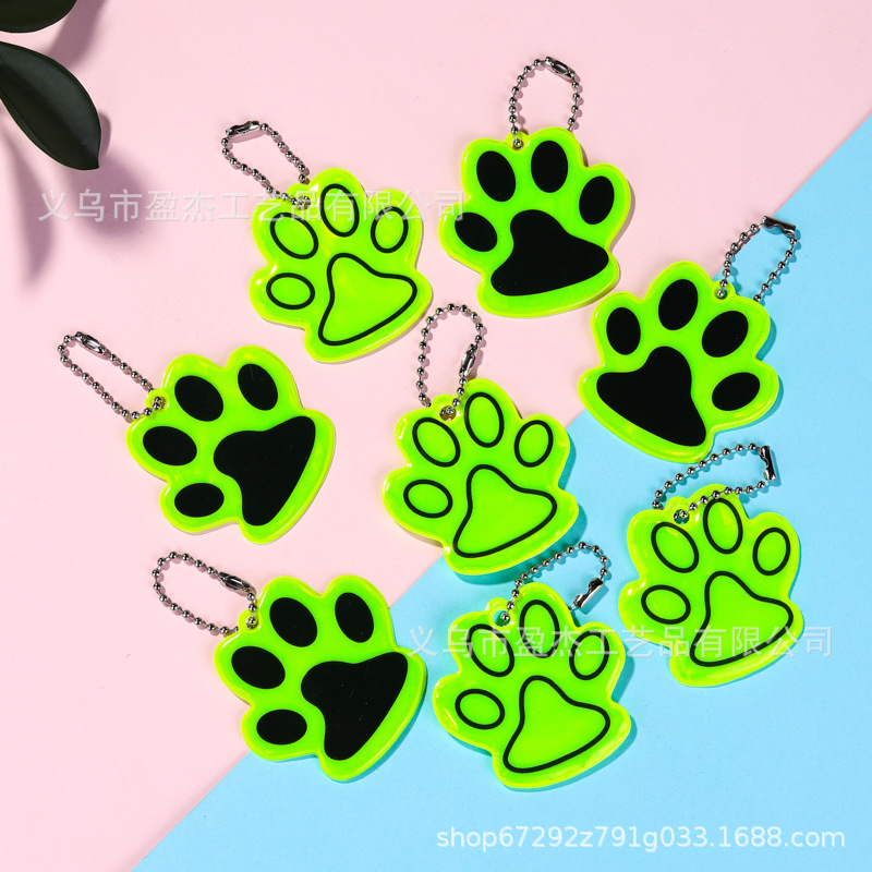 Retro-reflectante garra de gato PVC retro-reflectante llave mochila decoración estilo de dibujos animados LOGO personalizado reflejo nocturno