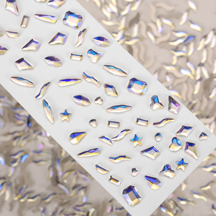 Cross -border hot -selling crystal moonlight levse cold blue moonlight flat bottom drill mixed horse eye droplet love manin diamond