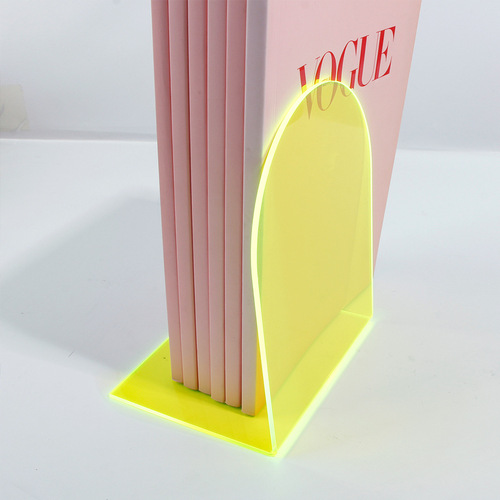 Transparent acrylic bookends, non-slip desktop color bookends, book storage, book holders, book stands wholesale