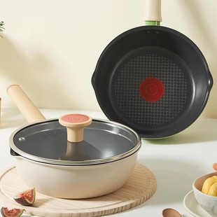 Supor Frying Pan Lightweight Fire Red Dot Non-Stick Flat Bottom Deep Frying Pan Multi-Functional Household Gas Electromagnetic Universal