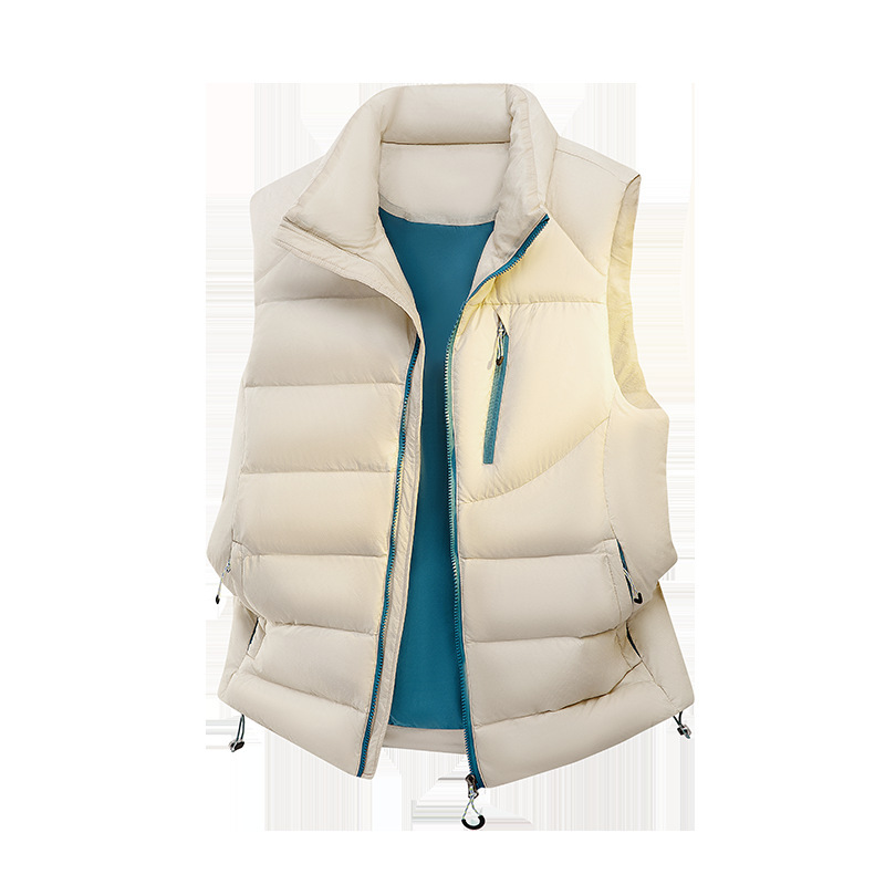 2025 New Winter Japanese Style Contrasting Color Lightweight down Vest Versatile Jacket