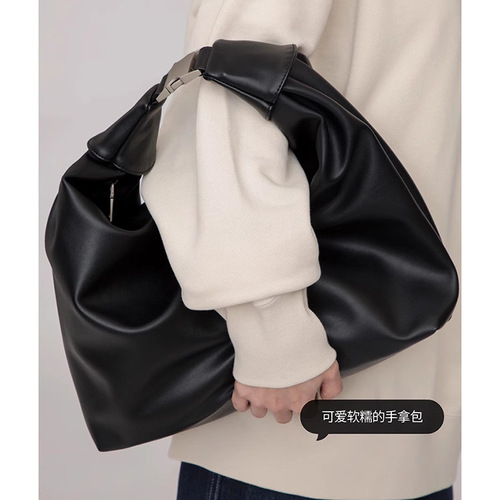 Korean-style minimalist soft leather unisex bag, 2024 new men's versatile crossbody bag, monochrome commuting large bag, trendy for women