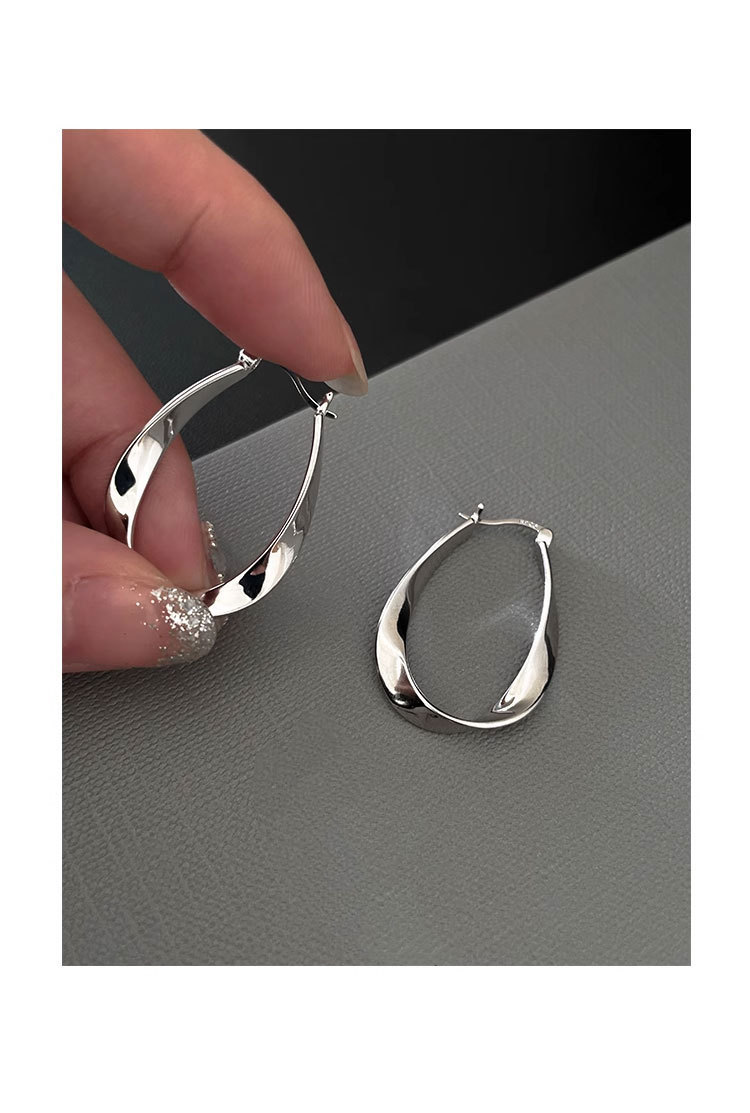 Polished Finish 1 Pair 925 Sterling Silver 925 Sterling Silver Earrings Geometric Earrings