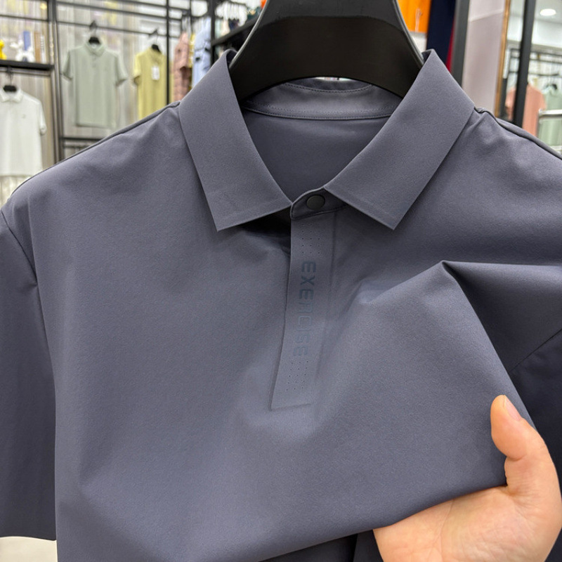 Solorna High Elastic Nam Seamless Quick-drying T-shirt 2025 Summer New T-shirt Men's Short-sleeved All-match POLO Shirt