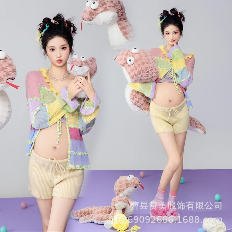 影楼の新型の早春の小清新な妊婦は服を撮影します。