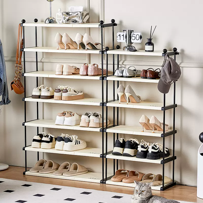 家用卧室奶油风鞋柜宿舍寝室小型收纳置物架出租屋墙角鞋架子批发