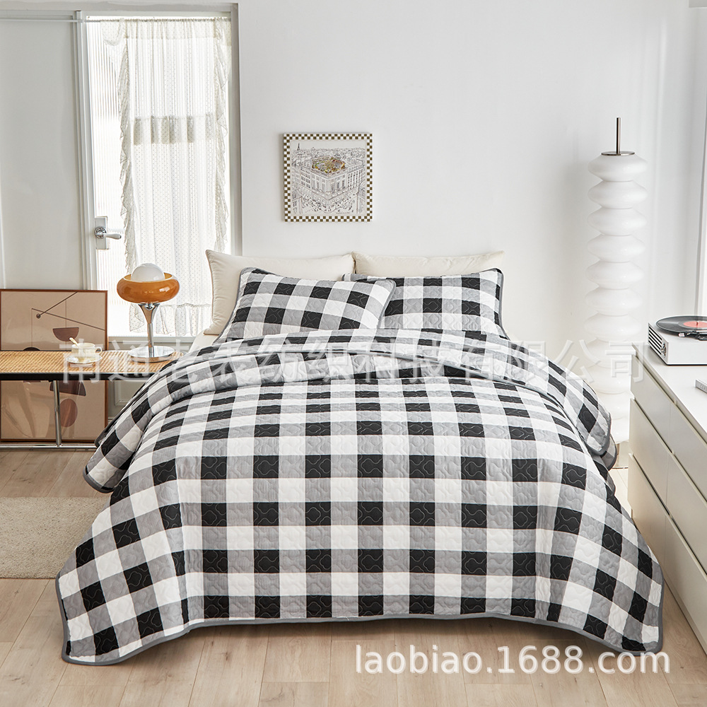 跨境外贸供货欧美床上用品亚马逊速卖通夹棉绗缝被床盖空调被套件