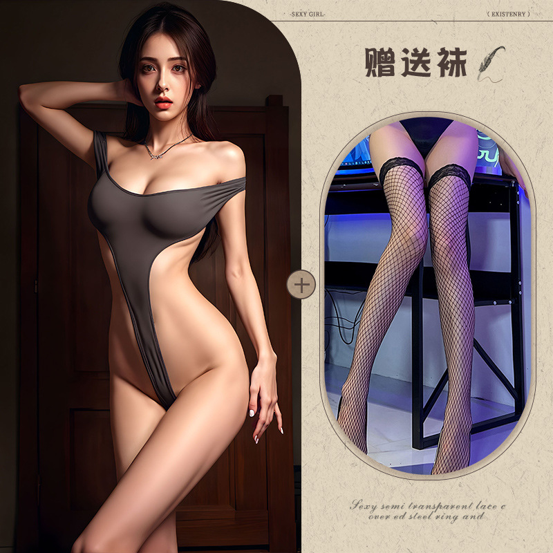 Ye Tingxiang sexy mujer pasión traje de una pieza archivo abierto puro deseo uniforme tentación lencería sexy