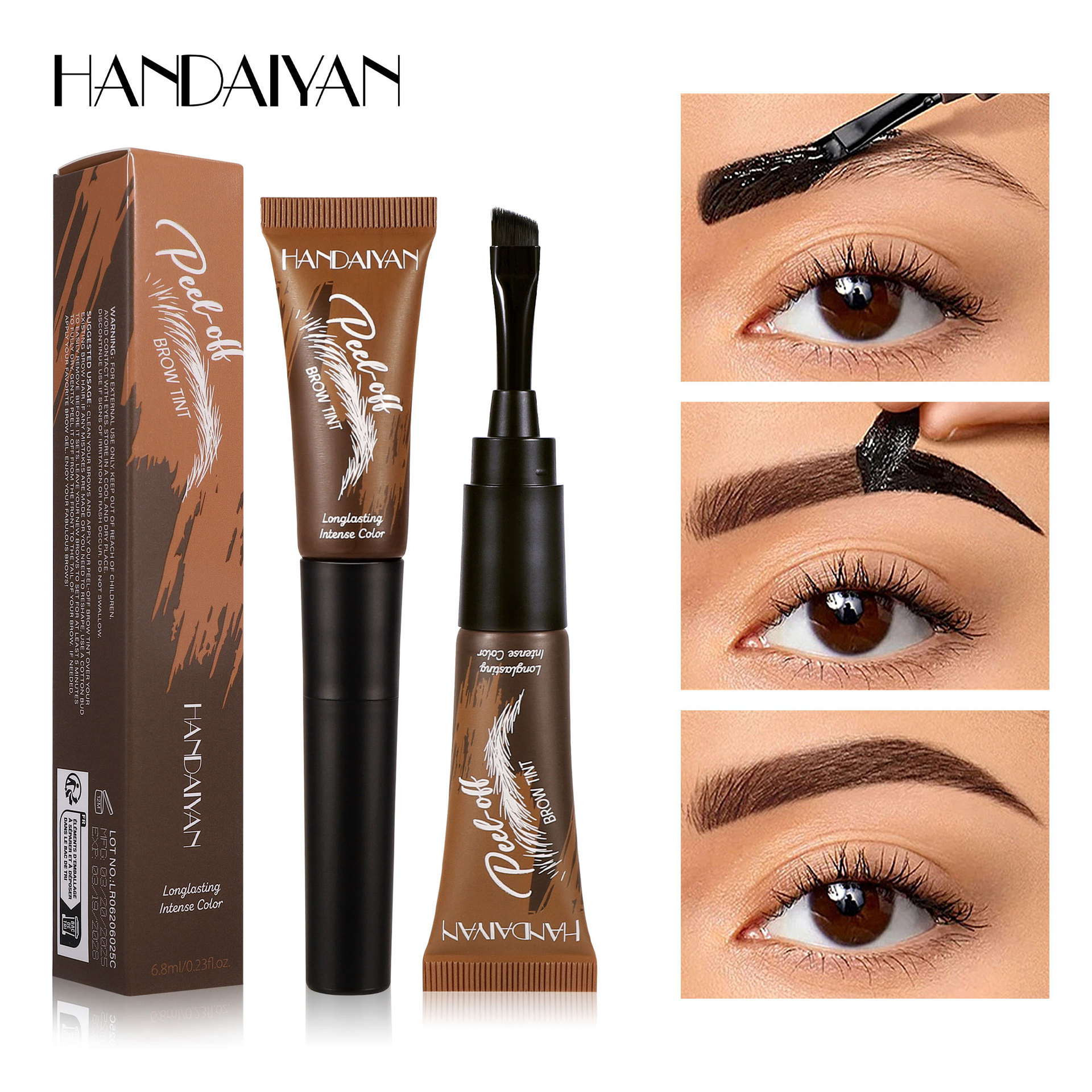 Crema para teñir cejas transfronteriza Spot Desgarro Impermeable HANDAIYAN Crema para cejas de cinco colores