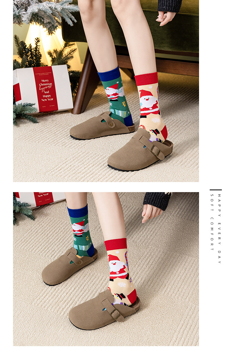 Women's Cartoon Style Color Block Cotton Crew Socks 1 Set display picture 2