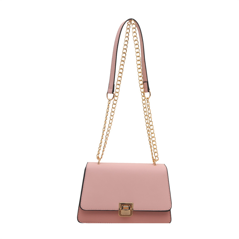 2024 otoño y invierno nueva moda bolsas de cadena de color sólido textura casual bolsas inferiores retro bolsas de bloqueo de aire extranjero