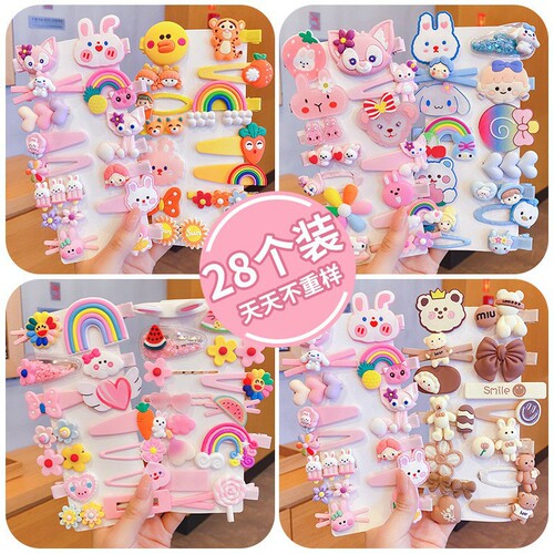 Children's hair clip new Internet celebrity baby rabbit hair accessories girl broken hair bangs clip hairpin princess cartoon headdress