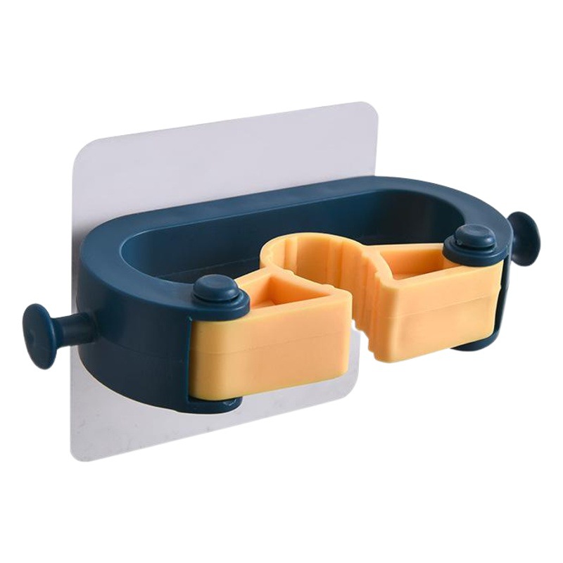 De dos colores fuerte trapeador rack Punch-libre de plástico fregona clip de rack sin costuras de pared de la cocina de almacenamiento rack gancho