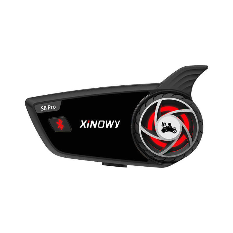 Xinowy Helmet Bluetooth Headset for 8 People with Simultaneous Intercom, Motorcycle Helmet Intercom Bluetooth Headset, Waterproof, Cross-Border