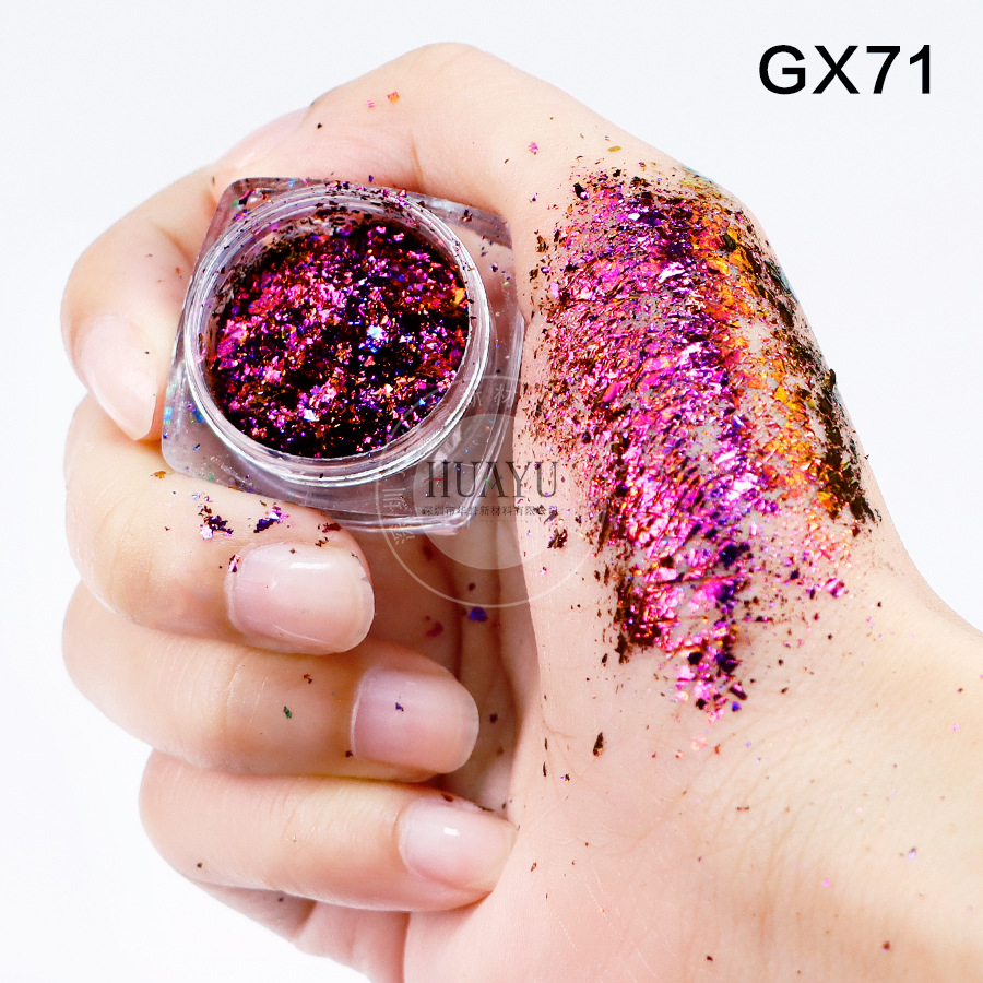 Explosiva transfronteriza camaleón óptico película gruesa Yunjin rosa arco iris estrella camaleón película gruesa ópalo rosa nail art sombra de ojos